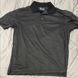 Black Geometric PGA Polo
